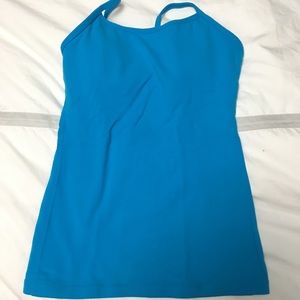 Blue lululemon Power Y Tank, size 4